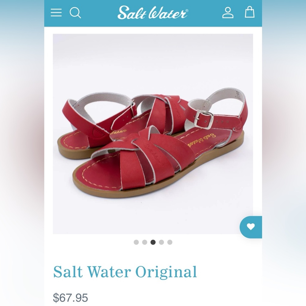 Original women’s Salt Water Sandals. Brand New. Classic Red.